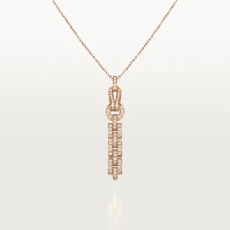Agrafe-halsketting – Roze goud, diamanten – Cartier