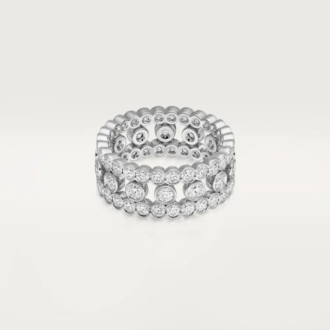 Broderie De Cartier-ring, drievoudige rij, diamanten