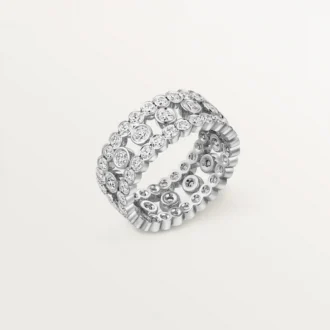 Broderie De Cartier-ring, drievoudige rij, diamanten