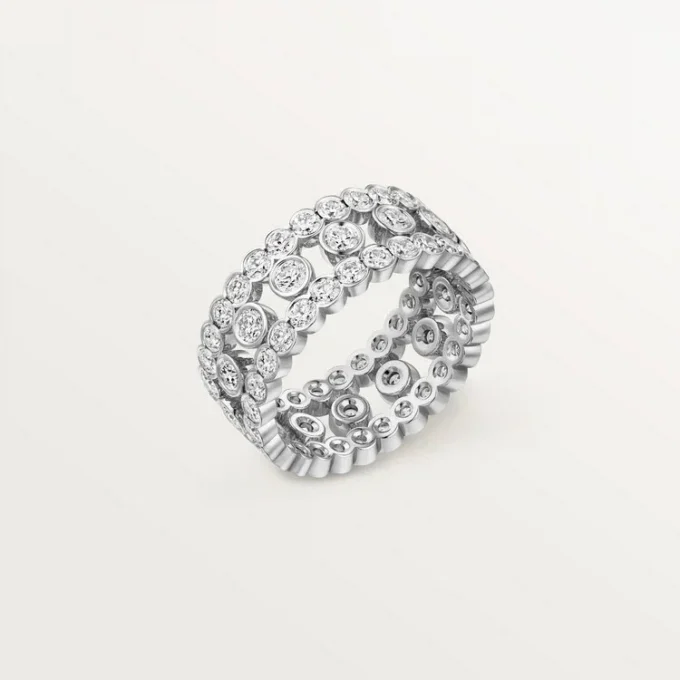 Broderie De Cartier-ring, drievoudige rij, diamanten