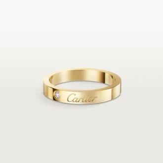 C De Cartier trouwring, 3 mm breed, 1 diamant