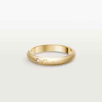 C De Cartier trouwring, 3 mm breed, 1 diamant