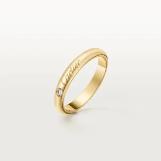 C De Cartier trouwring, 3 mm breed, 1 diamant