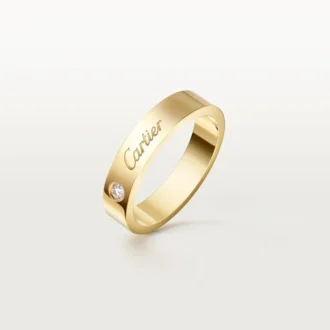 C De Cartier trouwring, 4 mm breed, 1 diamant