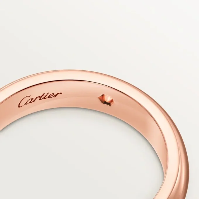 C De Cartier trouwring, 4 mm breed, 1 diamant