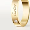 C De Cartier trouwring, 4 mm breed, 1 diamant