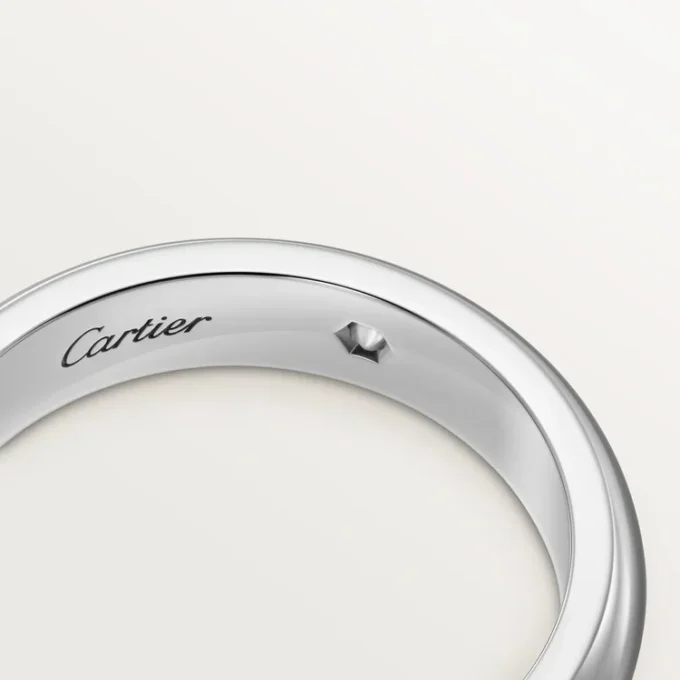 C De Cartier trouwring, 4 mm breed, 1 diamant