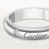 C De Cartier trouwring, 4 mm breed, 1 diamant