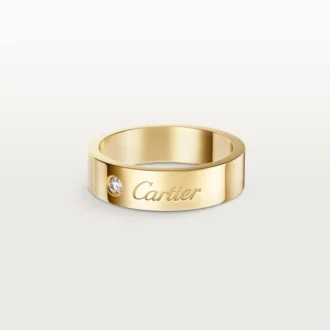 C De Cartier trouwring, 5 mm breed, 1 diamant