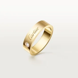 C De Cartier trouwring, 5 mm breed, 1 diamant