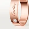 C De Cartier trouwring, 5 mm breed, 1 diamant