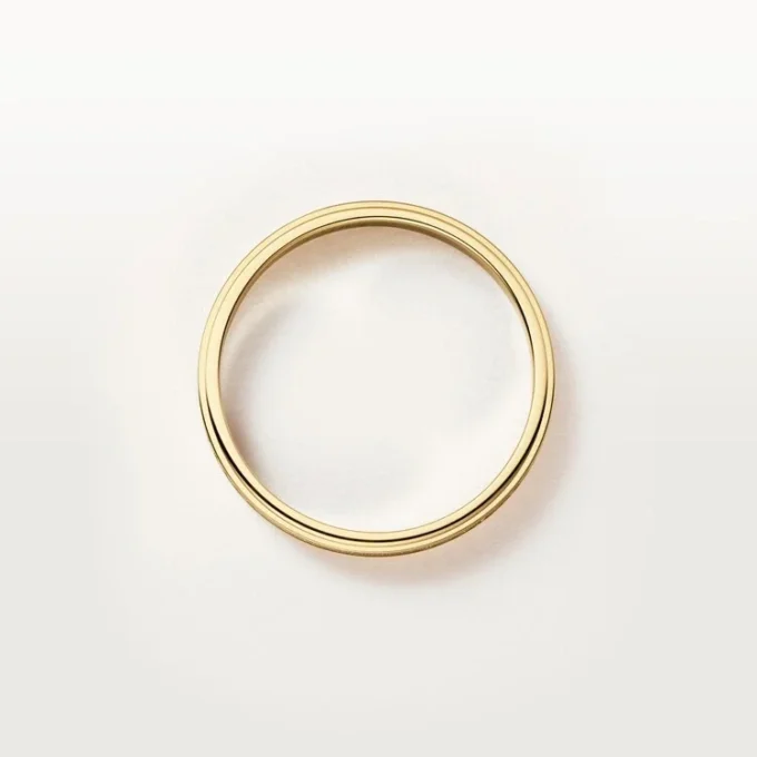 Cartier D’amour trouwring, 2,3 mm breed, bezet