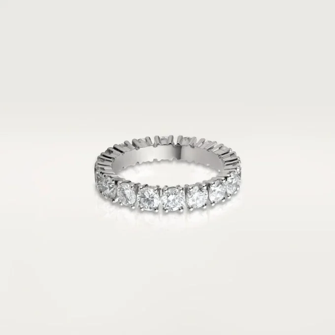 Cartier Destinee trouwring, 4,1 mm breed, bezet