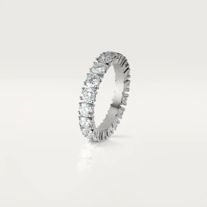 Cartier Destinee trouwring, 4,1 mm breed, bezet