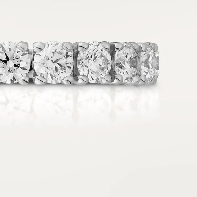 Cartier Destinee trouwring, 4,1 mm breed, bezet