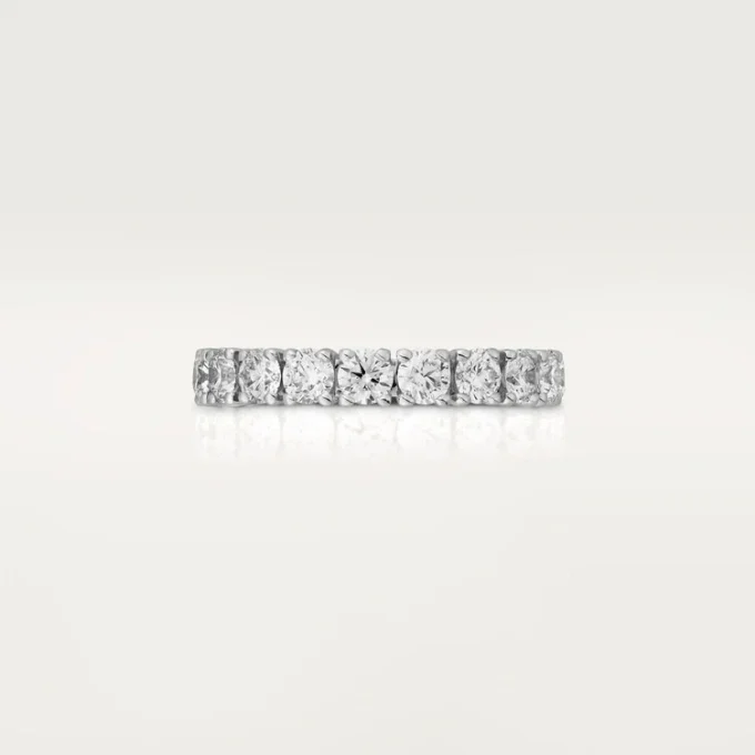 Cartier Destinee trouwring, 4,1 mm breed, bezet