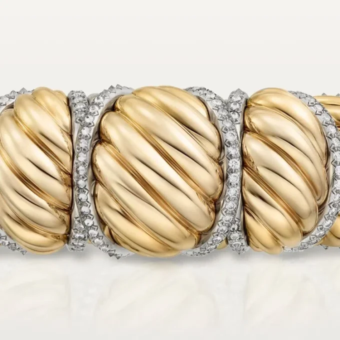 Cartier Libre Tressage-armband, diamanten