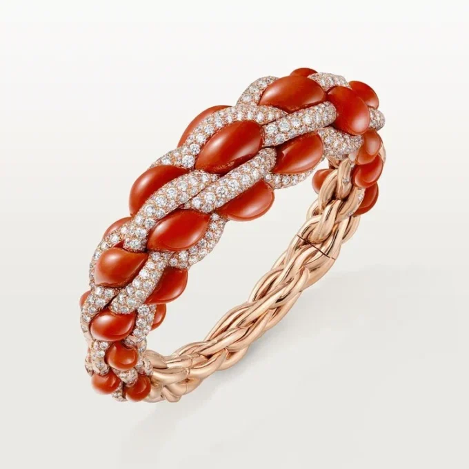 Cartier Libre Tressage-armband, koraal