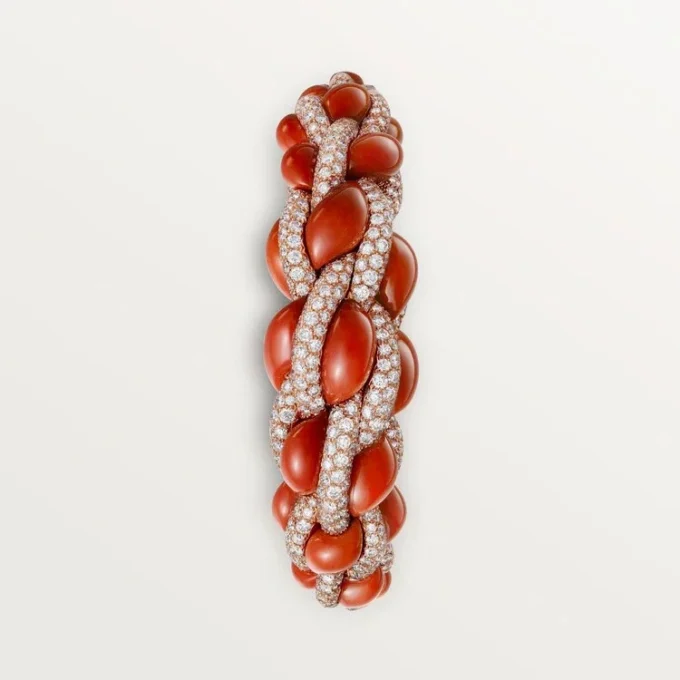 Cartier Libre Tressage-armband, koraal