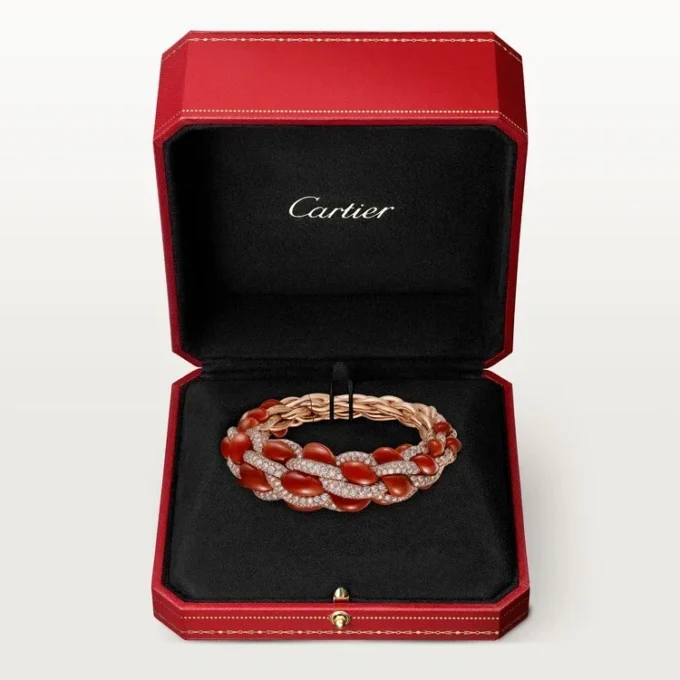 Cartier Libre Tressage-armband, koraal