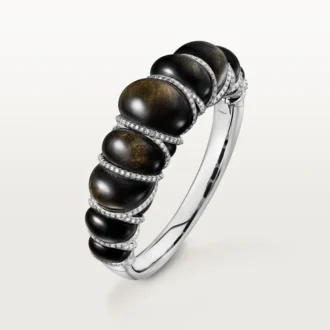 Cartier Libre Tressage-armband, obsidiaan, diamanten