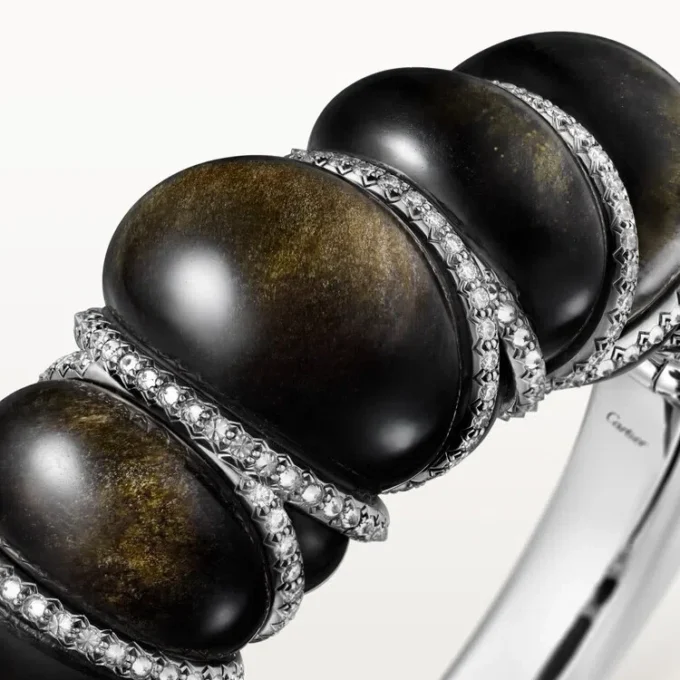 Cartier Libre Tressage-armband, obsidiaan, diamanten