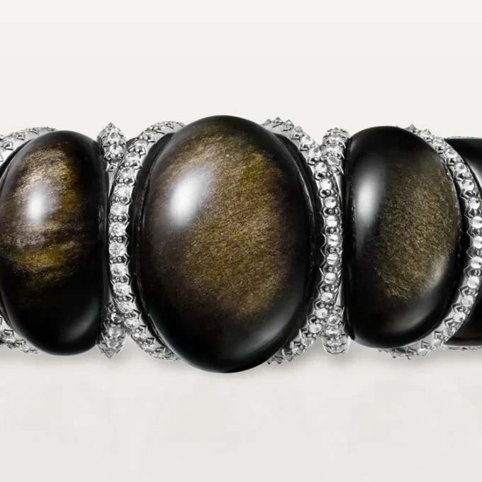 Cartier Libre Tressage-armband, obsidiaan, diamanten