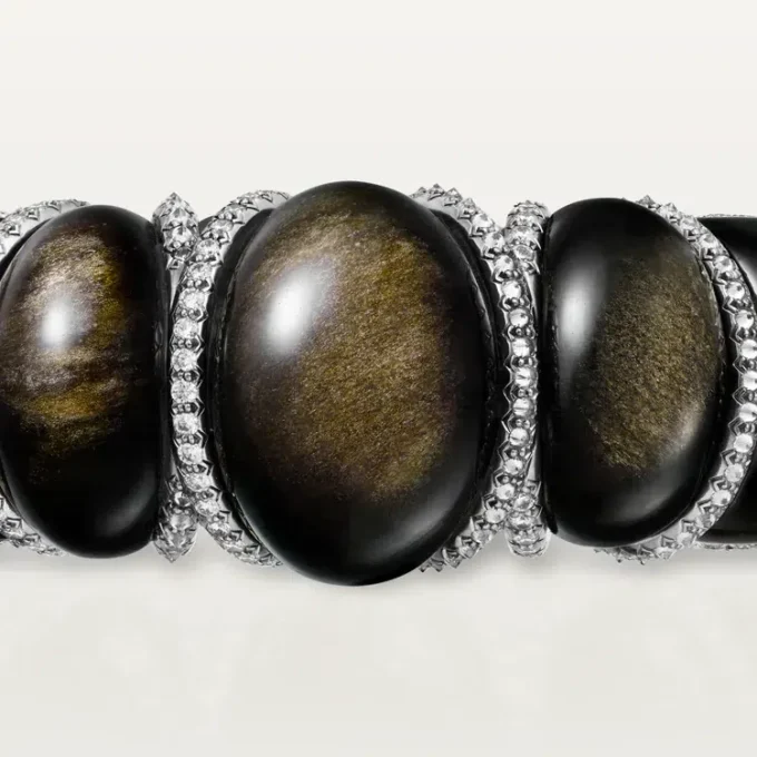 Cartier Libre Tressage-armband, obsidiaan, diamanten