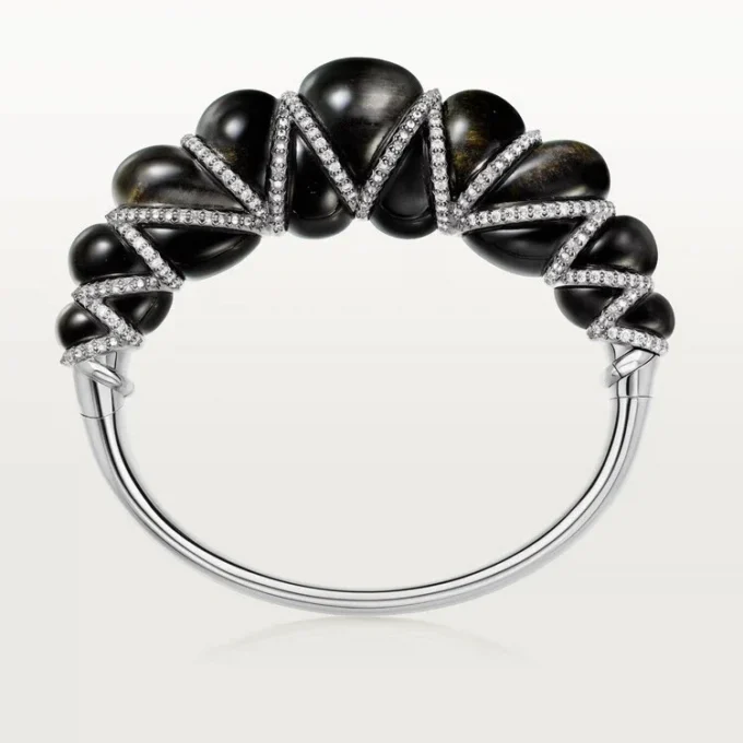 Cartier Libre Tressage-armband, obsidiaan, diamanten