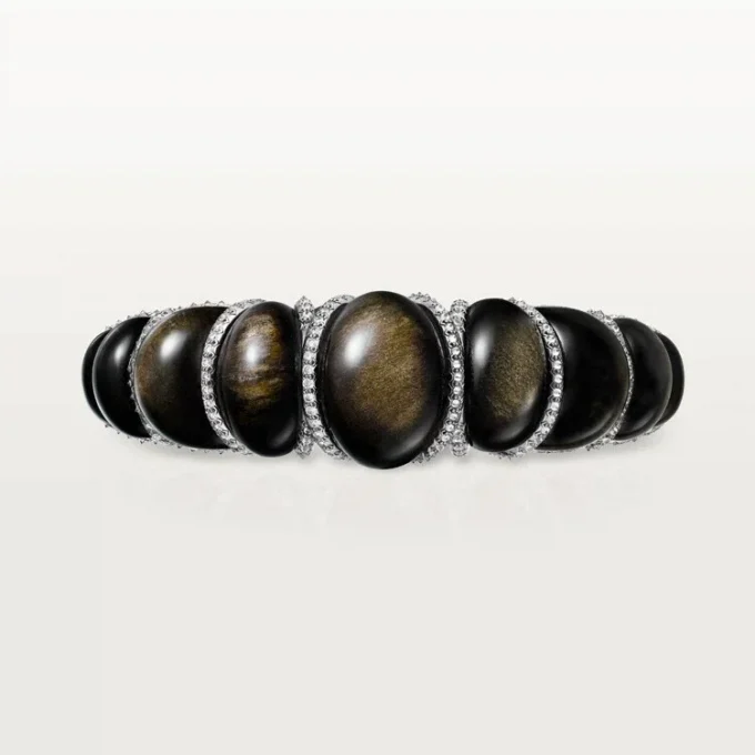 Cartier Libre Tressage-armband, obsidiaan, diamanten