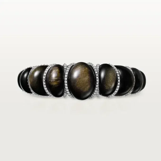 Cartier Libre Tressage-armband, obsidiaan, diamanten