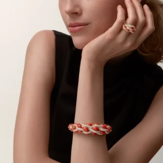 Cartier Libre Tressage-ring, koraal
