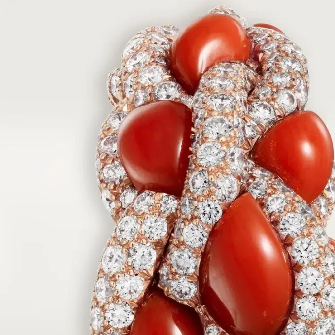 Cartier Libre Tressage-ring, koraal