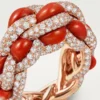 Cartier Libre Tressage-ring, koraal