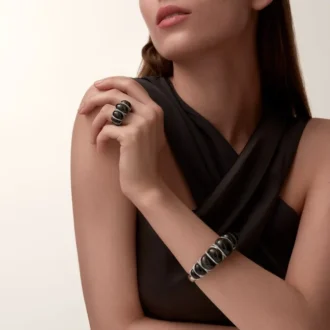 Cartier Libre Tressage-ring, obsidiaan, diamanten