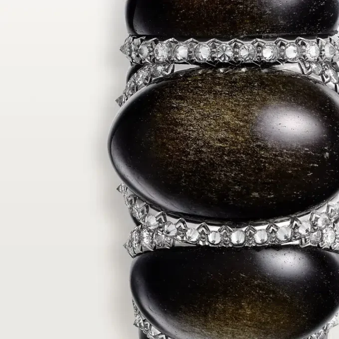 Cartier Libre Tressage-ring, obsidiaan, diamanten