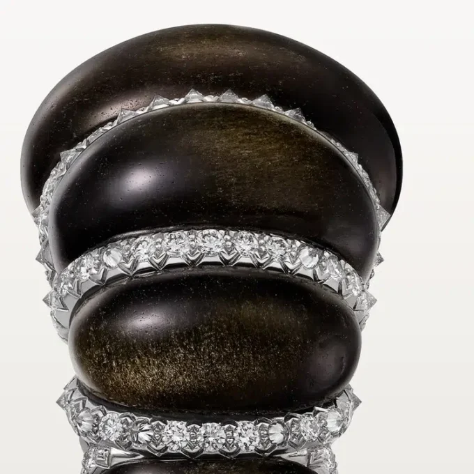 Cartier Libre Tressage-ring, obsidiaan, diamanten