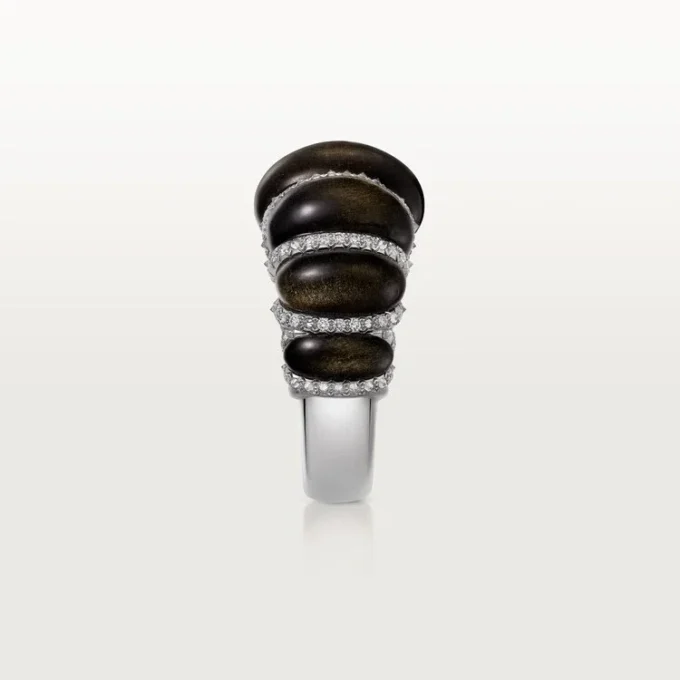 Cartier Libre Tressage-ring, obsidiaan, diamanten