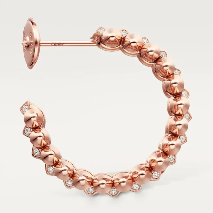 Clash De Cartier-hoopoorbellen, klein model, bezet