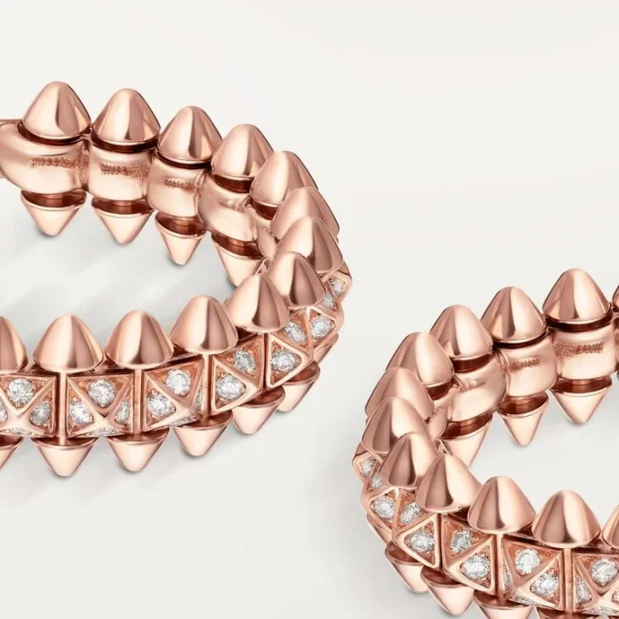 Clash De Cartier-hoopoorbellen, klein model, bezet