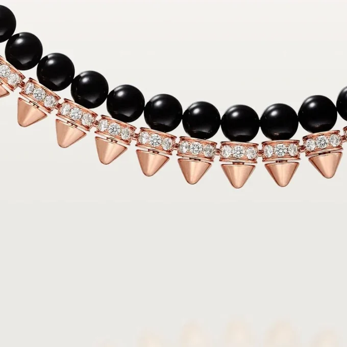 Clash De Cartier-ketting, flexibel, onyx, extra groot model, diamanten