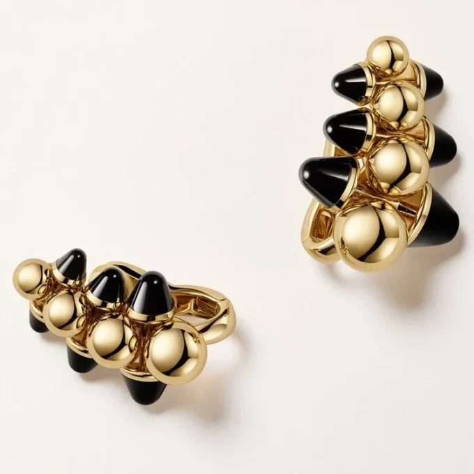 Clash De Cartier-oorbellen, extra groot model, onyx, multiwear