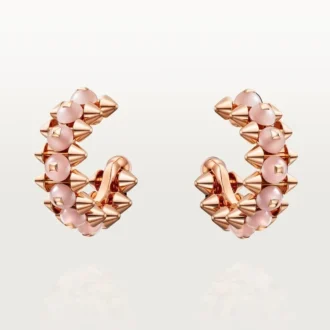 Clash De Cartier-oorbellen, roze chalcedoon