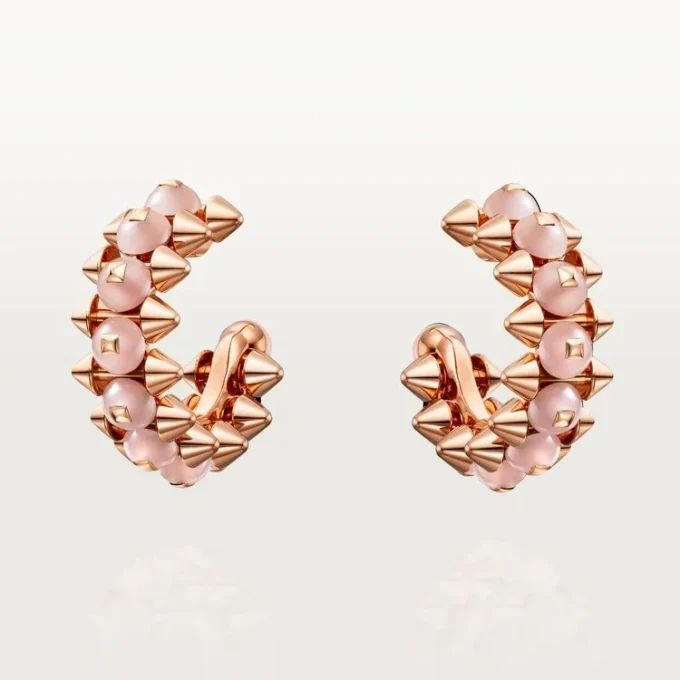 Clash De Cartier-oorbellen, roze chalcedoon