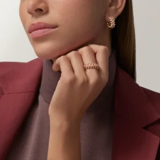 Clash De Cartier-oorbellen, roze chalcedoon