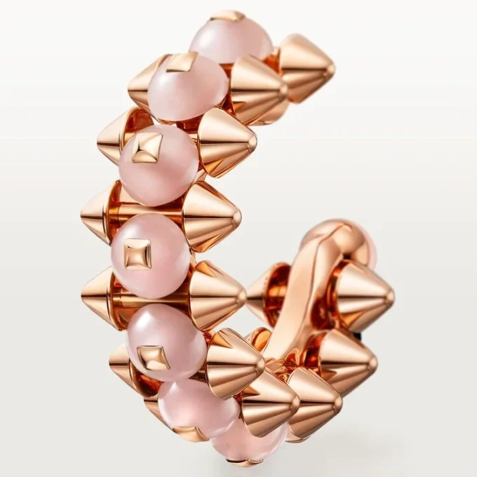 Clash De Cartier-oorbellen, roze chalcedoon