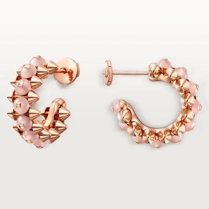 Clash De Cartier-oorbellen, roze chalcedoon