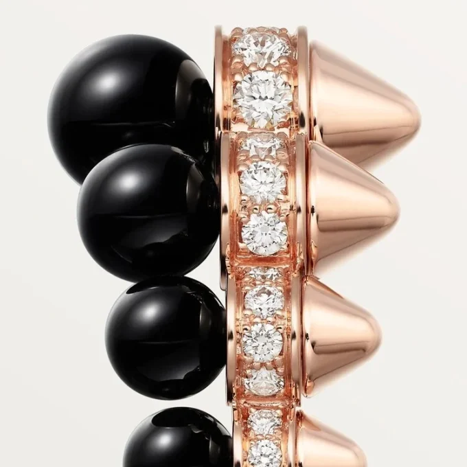 Clash De Cartier-ring, onyx, extra groot model, diamanten