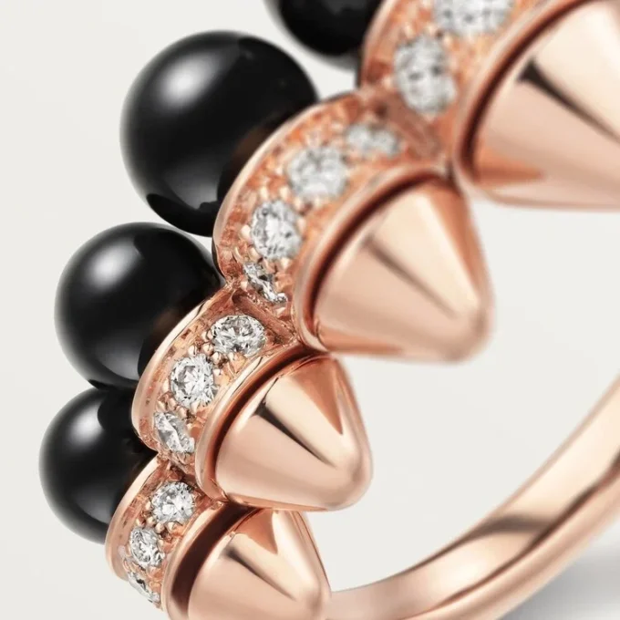 Clash De Cartier-ring, onyx, extra groot model, diamanten