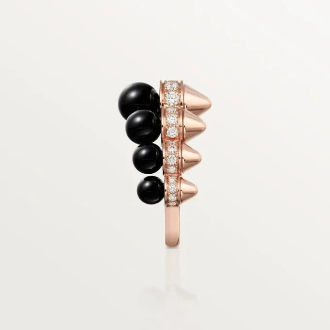 Clash De Cartier-ring, onyx, extra groot model, diamanten